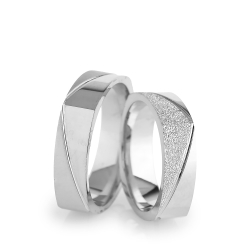 6Mm Klasik Köşeli Gümüş Alyans Çifti Kl105 - Thumbnail